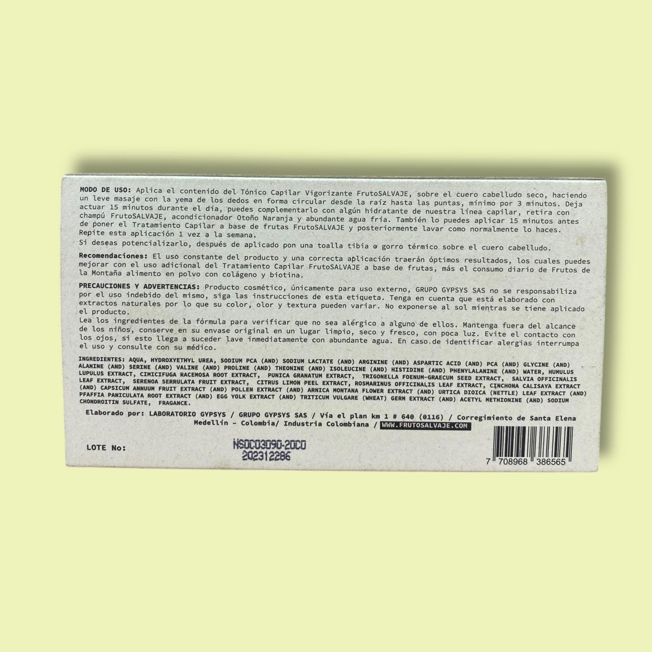 FRUTO SALVAJE TONICO VIGORIZANTE - Imagen 2